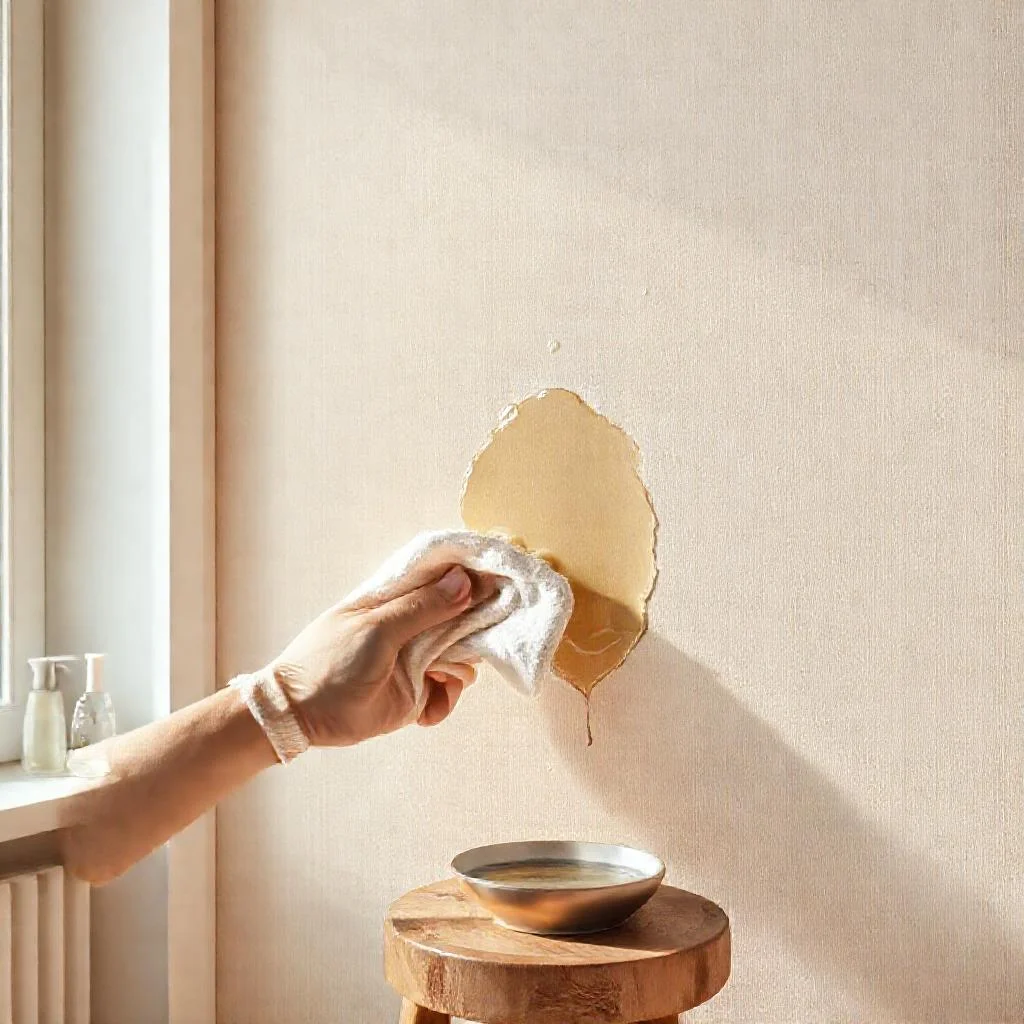 Фото по теме: Как убрать жирные пятна со светлых флизелиновых обоев